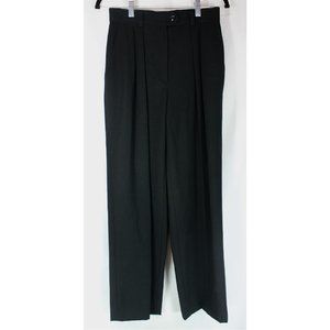 Vintage Margaretha Ley ESACADA Womens Black Wool Pleated Pants Size 36 Pocket
